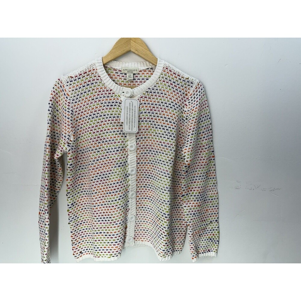 NEW VITANGE Appleseeds Women Sz PM Crochet Cardigan Sweater - Picture 13 of 15